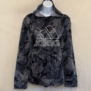I-37 Adidas Gray Camo Long Sleeve Pullover Hoodie Size XL